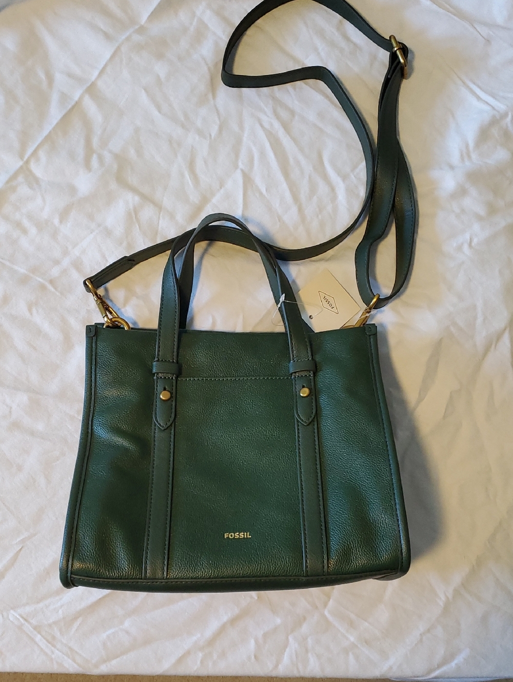 Fossil Kingston Satchel/crossbody Bag Dark Green
